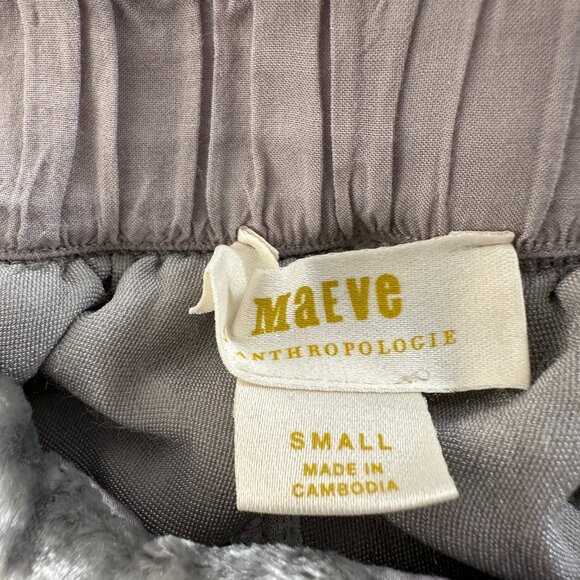 Maeve Anthropologie Crushed Velvet Silver Anastasia Wide Leg Pants SMALL - Picture 2 of 5